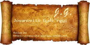 Jovanovits Györgyi névjegykártya